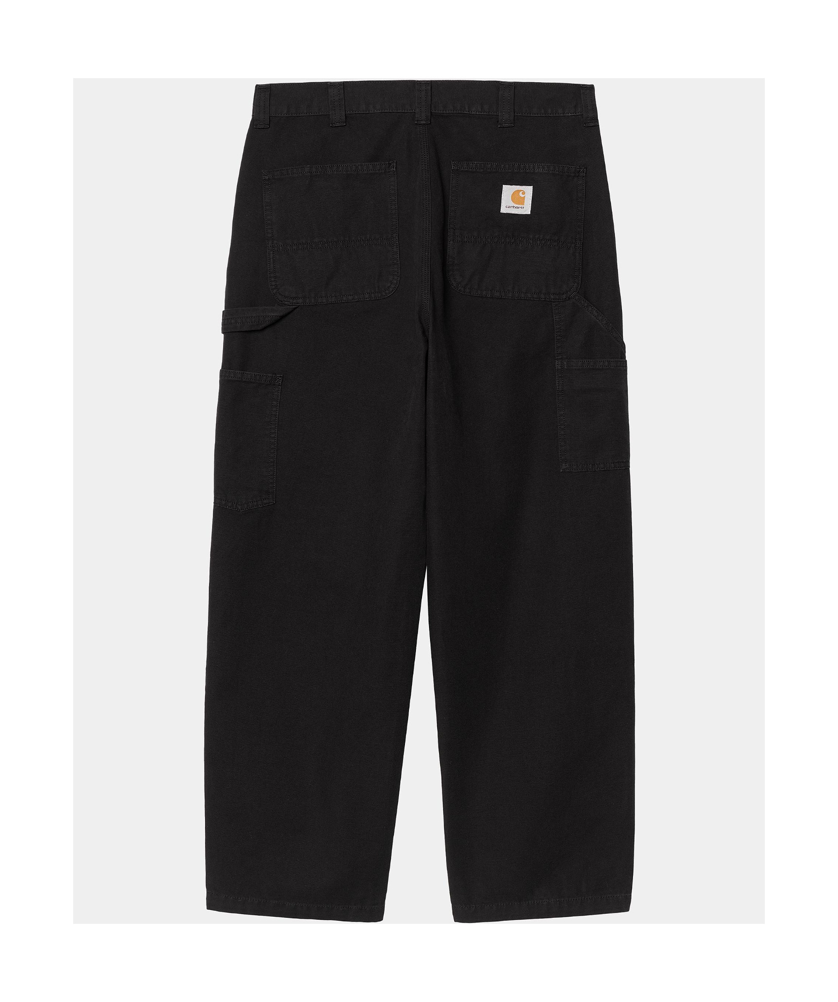Carhartt Single Knee Straight-leg Organic Cotton-canvas Trousers In Black