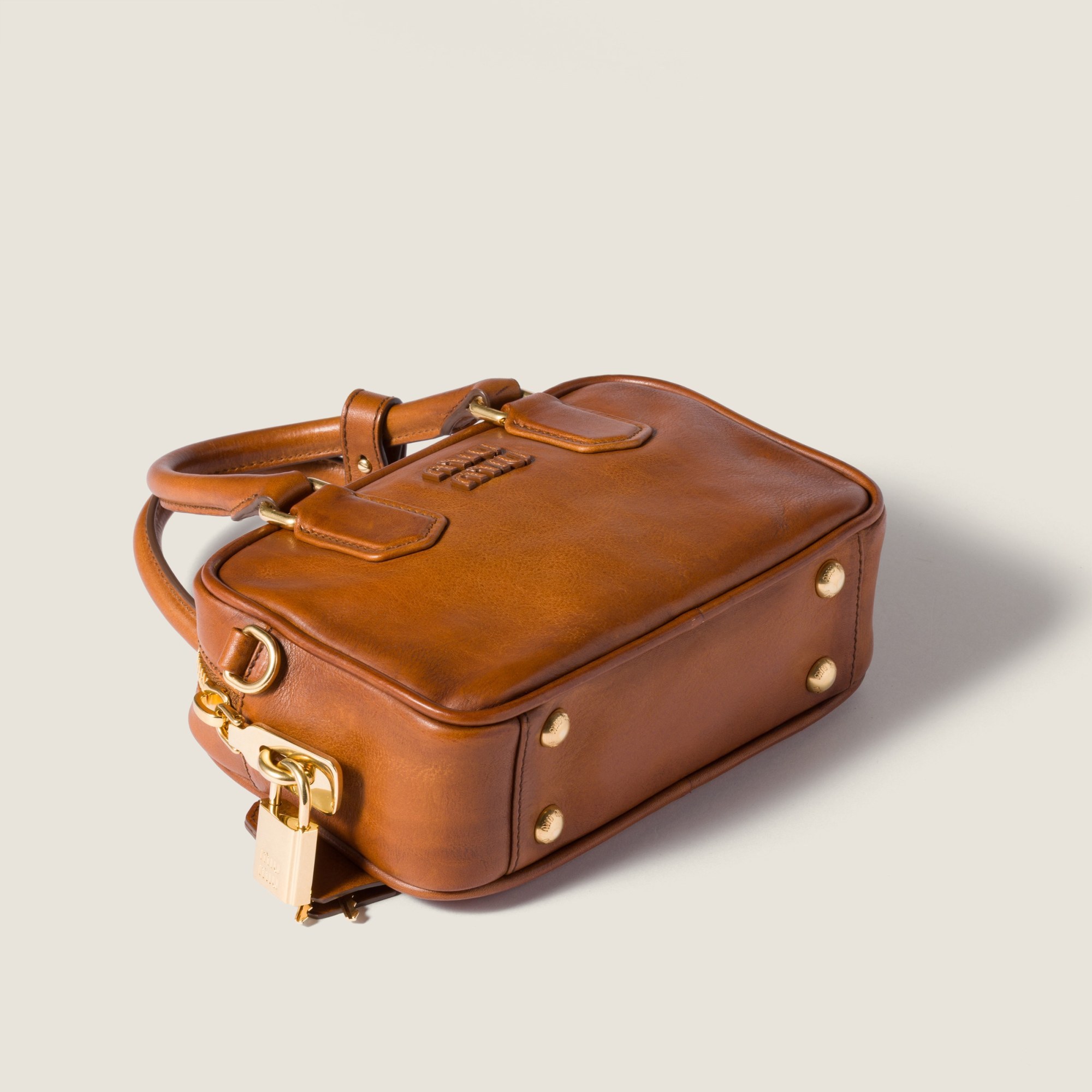 Miu Miu Arcadie Leather Bag In Brown