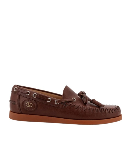 Valentino Garavani Round-toe Loafers In Brown