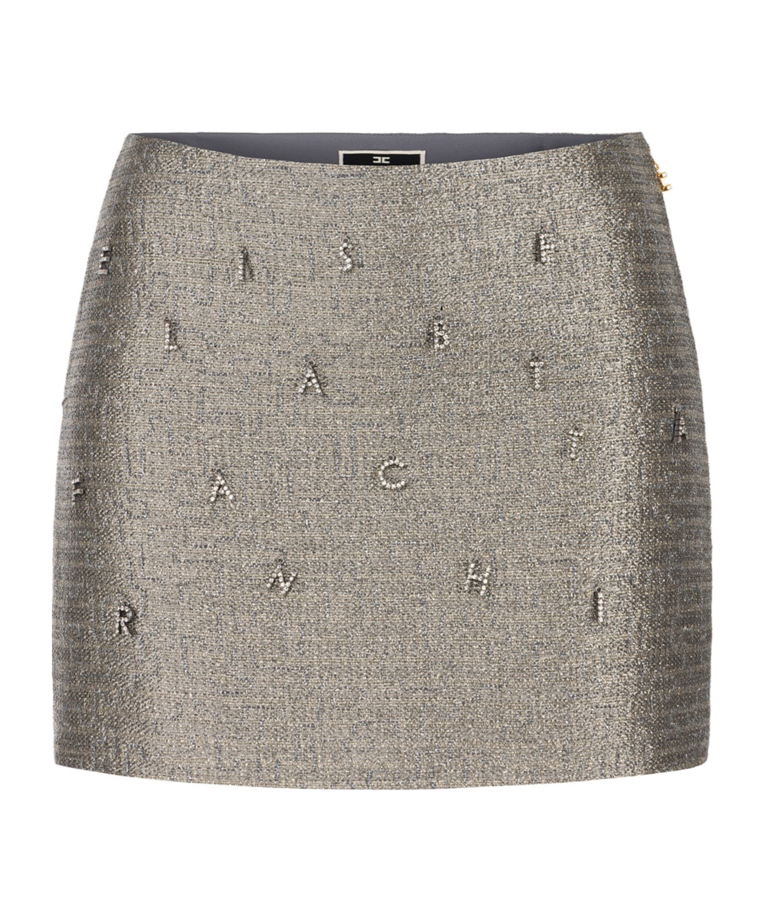 Elisabetta Franchi Tweed Mini Skirt In Gray