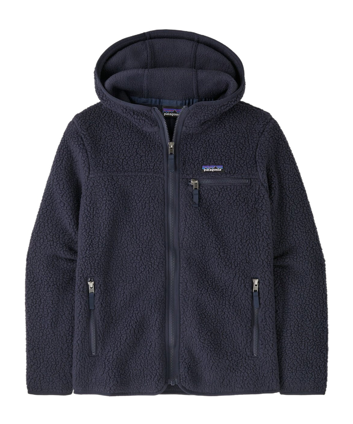 Patagonia Hooded Fleece Jacket In Black