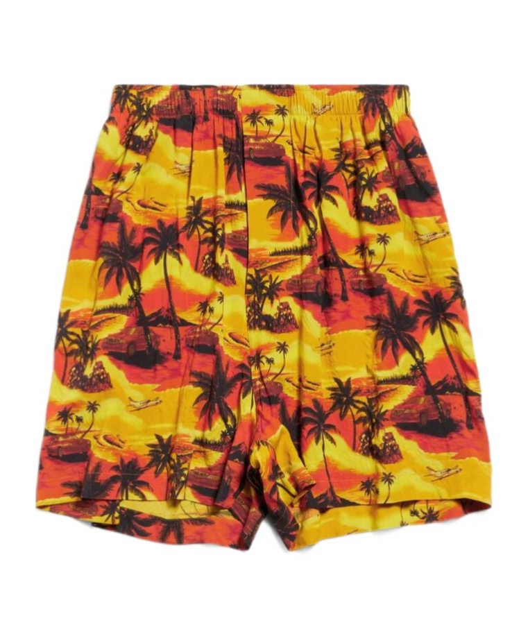 Balenciaga Tropical Print Pyjama Shorts In Multicolor