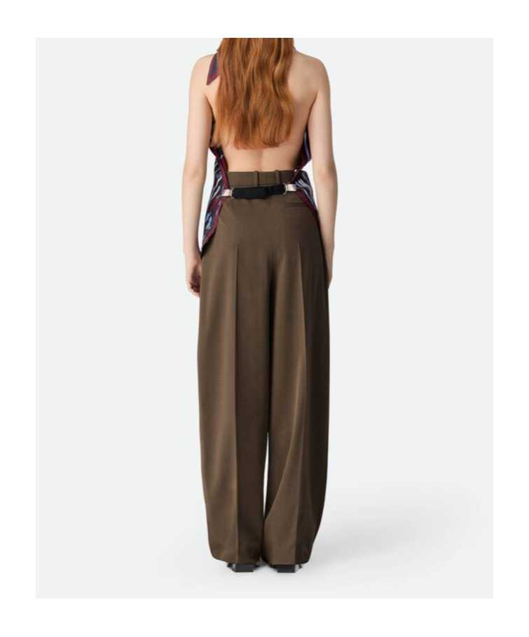 Shop Bottega Veneta Silk Twill Printed Top In Black Cherry/navy Blue