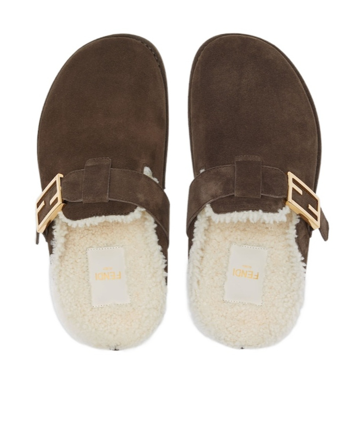 Fendi Open-heel Muller Shoes In Brown