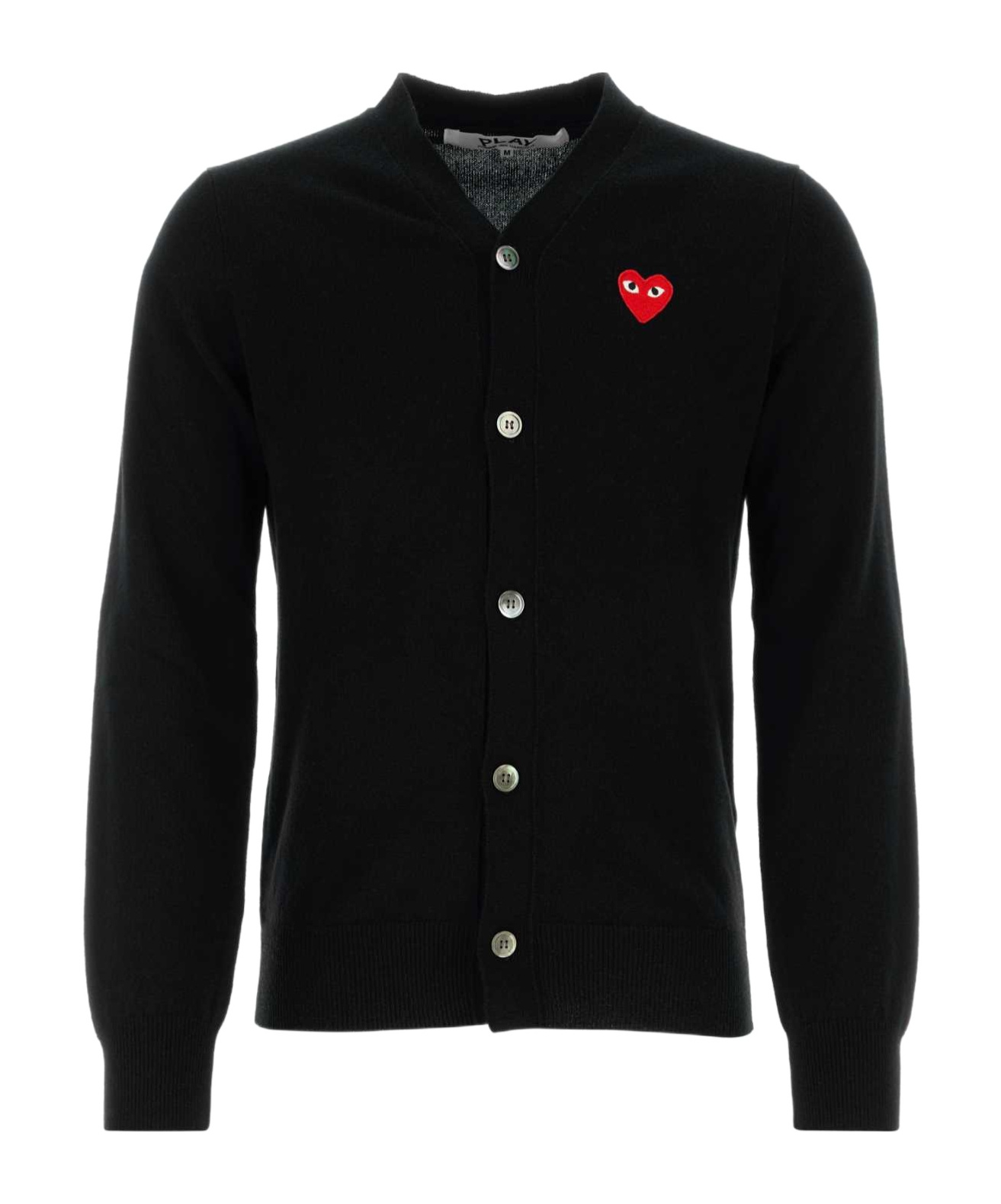 Comme Des Garçons Play Comme Des Garcons Play Men Red Heart Cardigan In Black