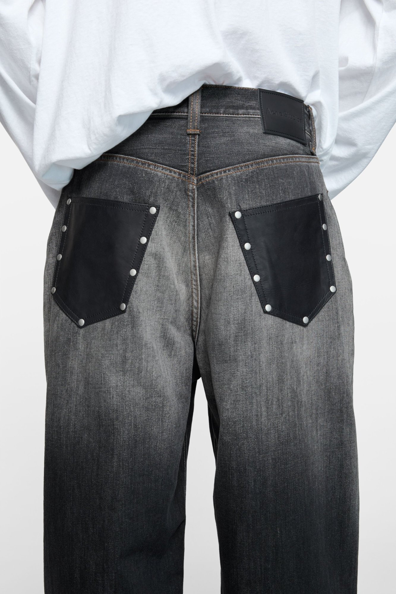 Acne Studios Denim Trousers With Belt Loops In Black