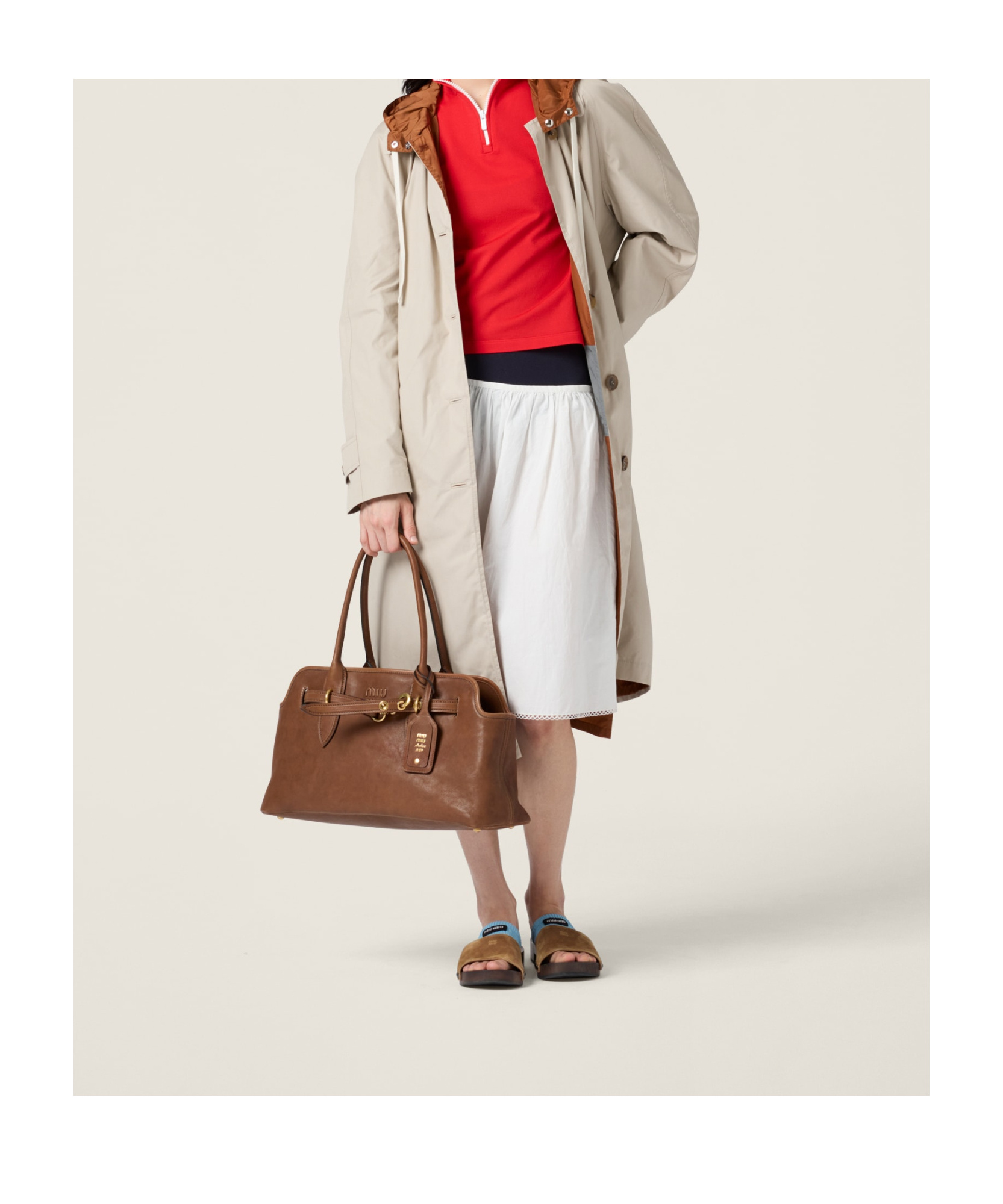 Miu Miu Large Aventure Nappa Leather Shoulder Bag