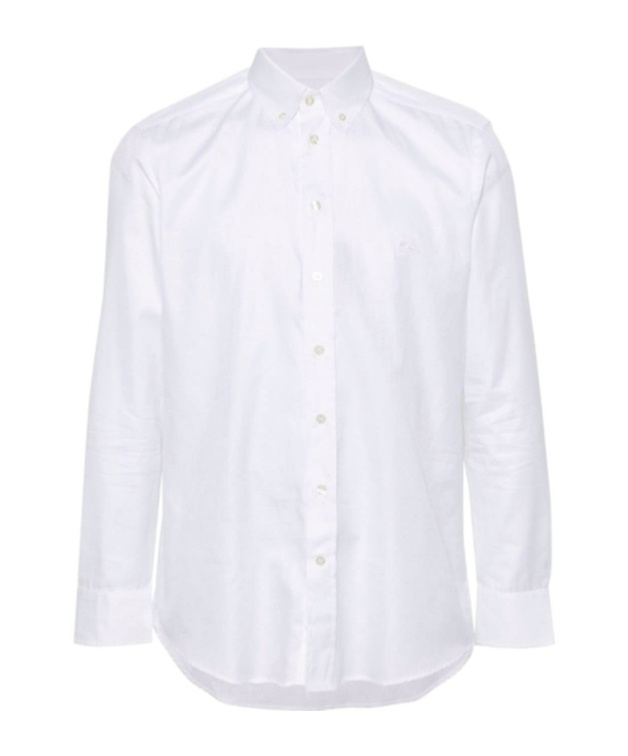 Etro Pegaso Embroidered Long-sleeved Shirt In White
