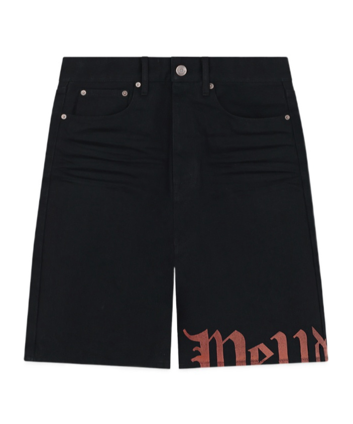 We11 Done Logo-print Bermuda Shorts In Black