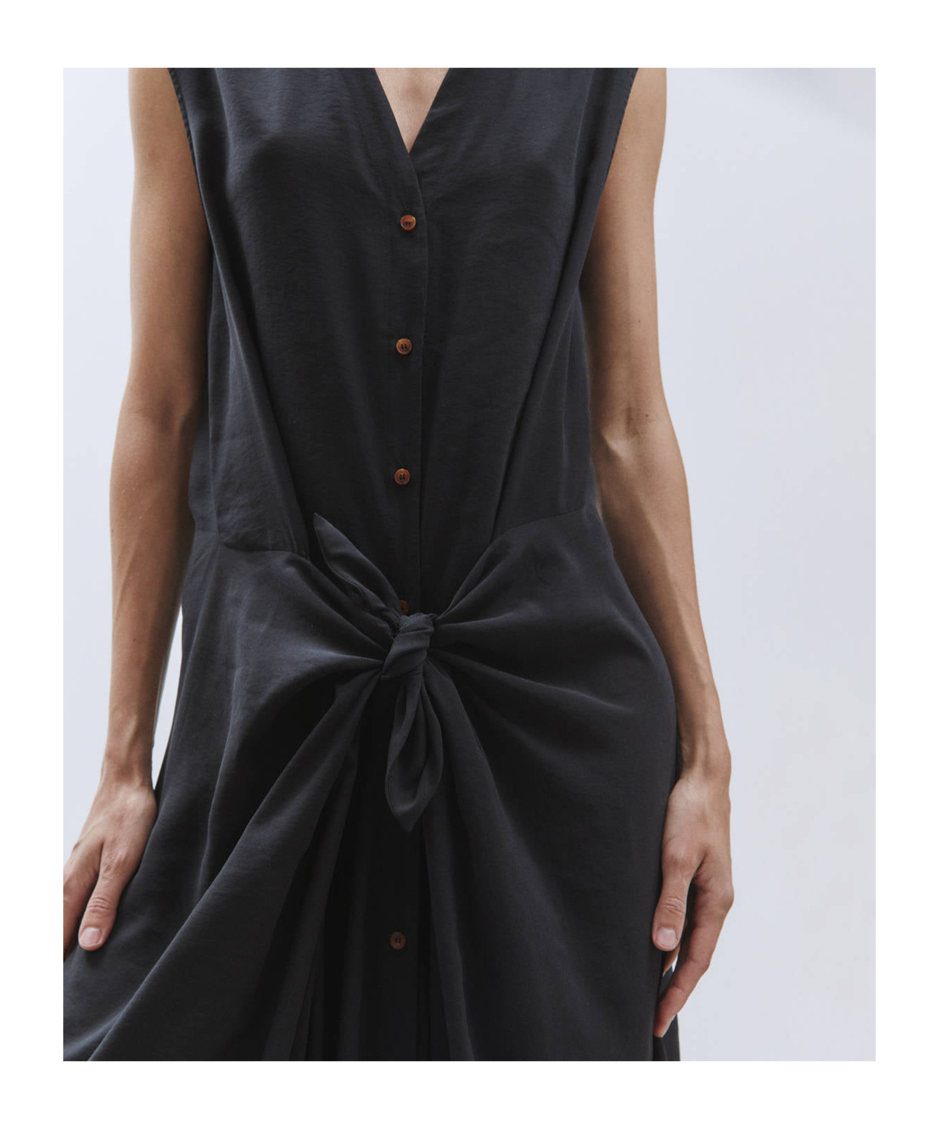 ALYSI FLUID CHEMISIER DRESS BLACK 