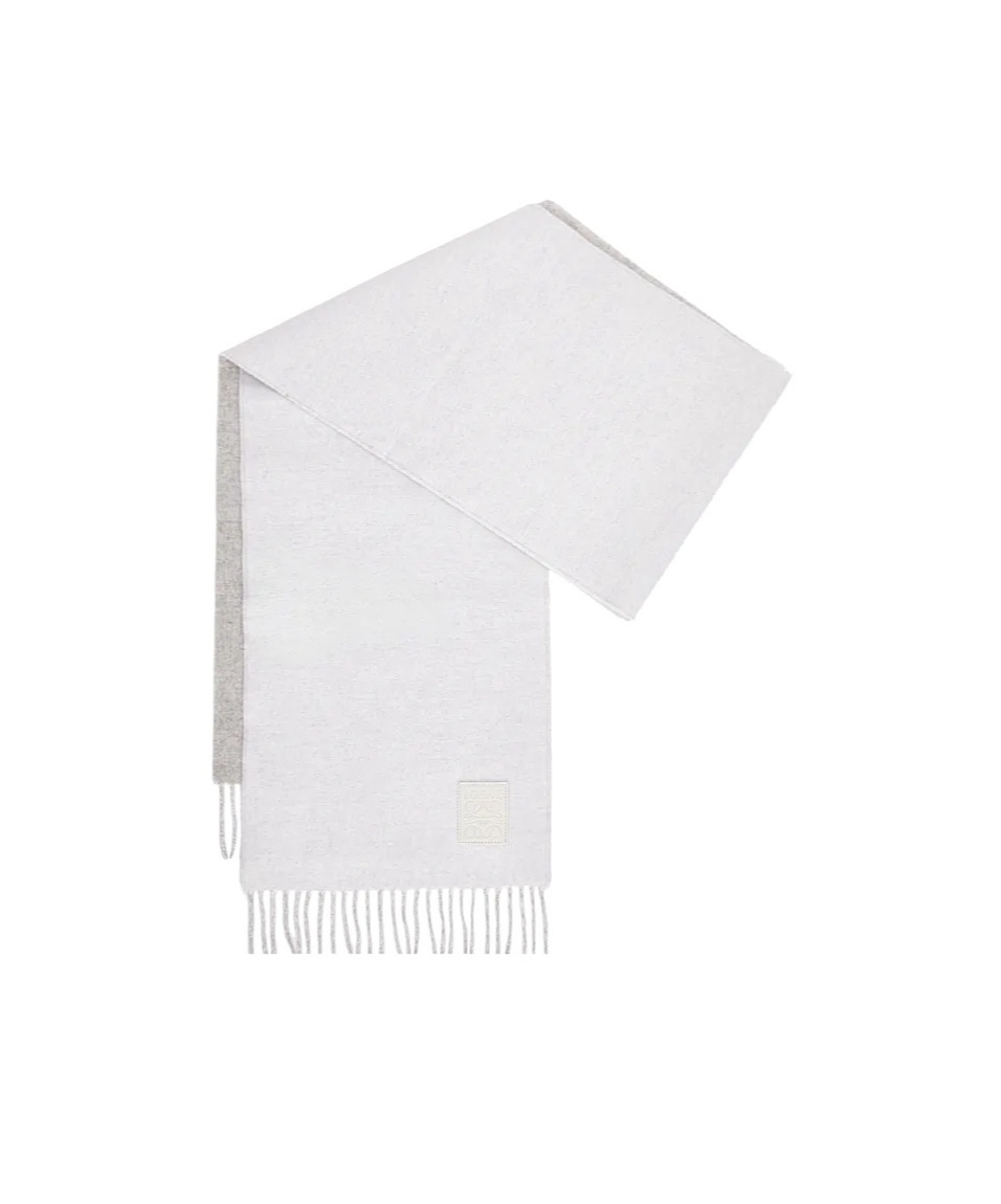 Shop Loewe Scarf In Wool And Cashmere In White