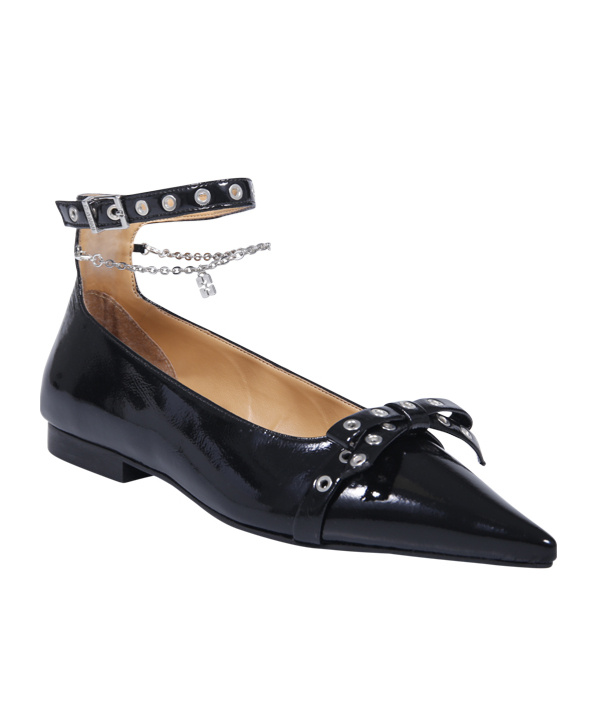 Ganni Jewel Ballerina In Black