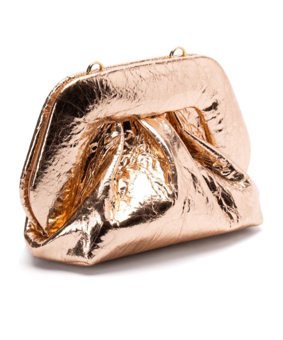 Themoirè Pineapple Cross Body Bag With Pleat Detailing In Nude