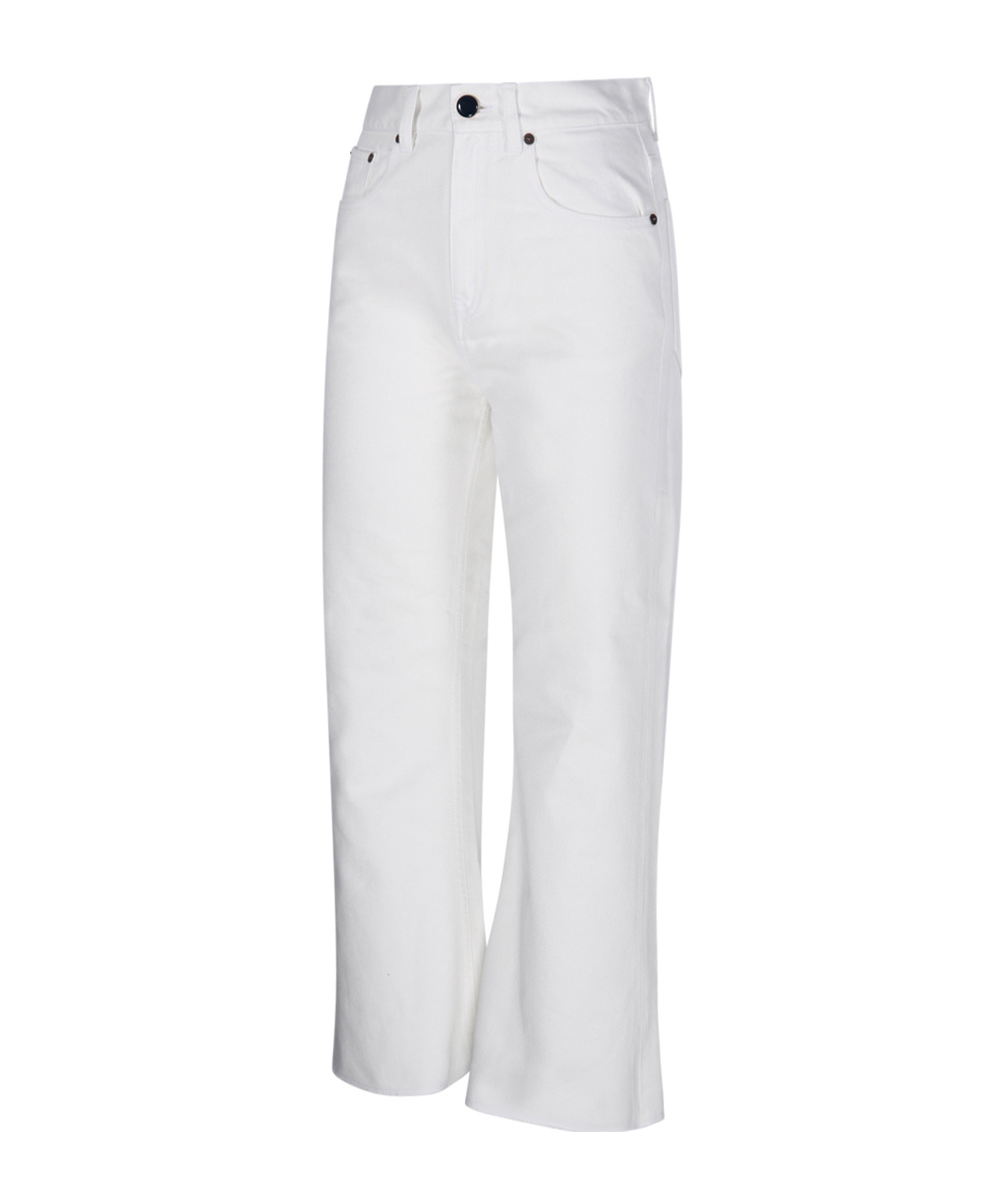 Victoria Beckham Mia High Rise Wide Cotton Denim Jeans In White