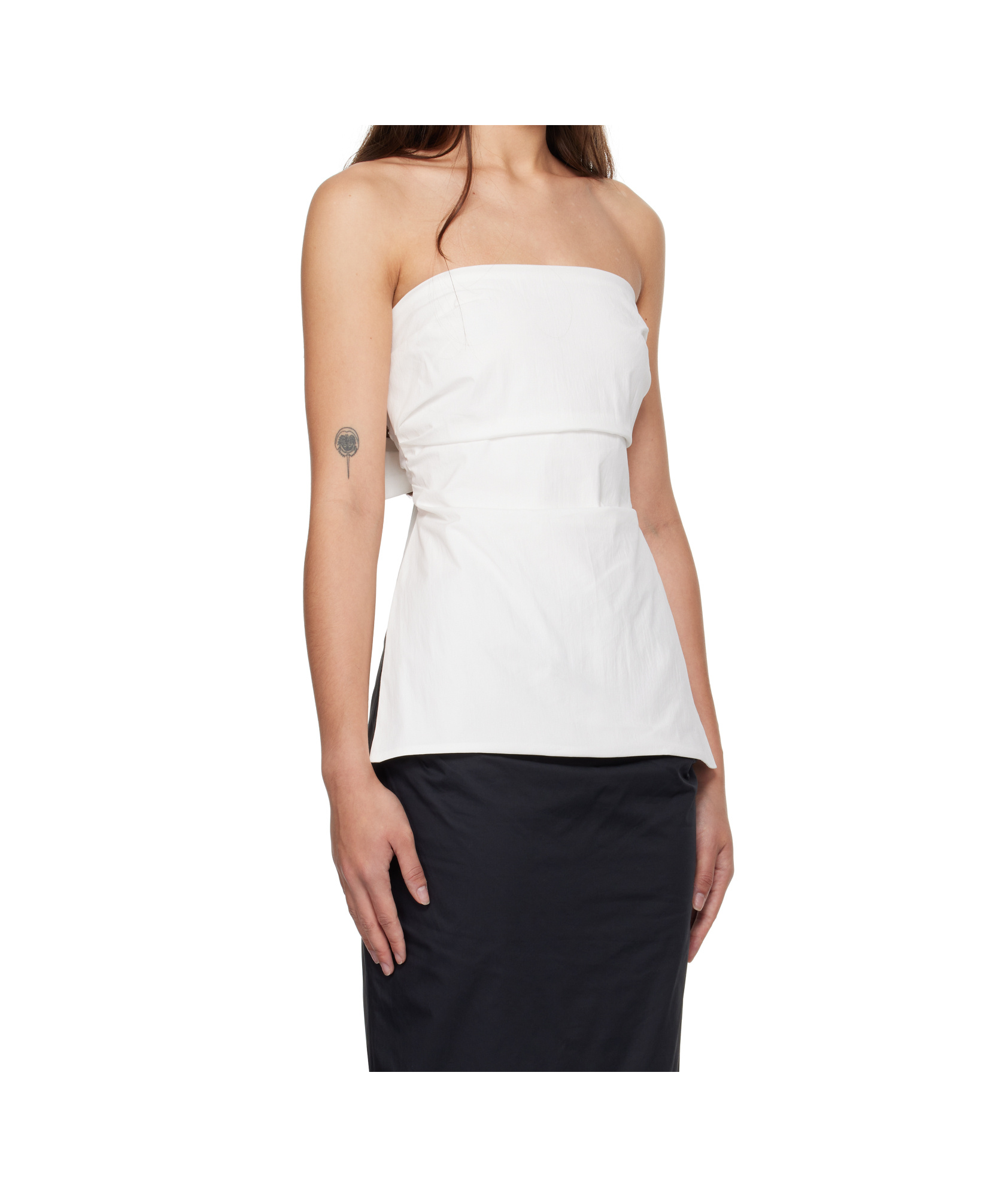 St Agni White Strapless Tie Back Tank Top In White