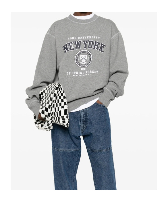 Apc Graphic-print Sweater In Gray