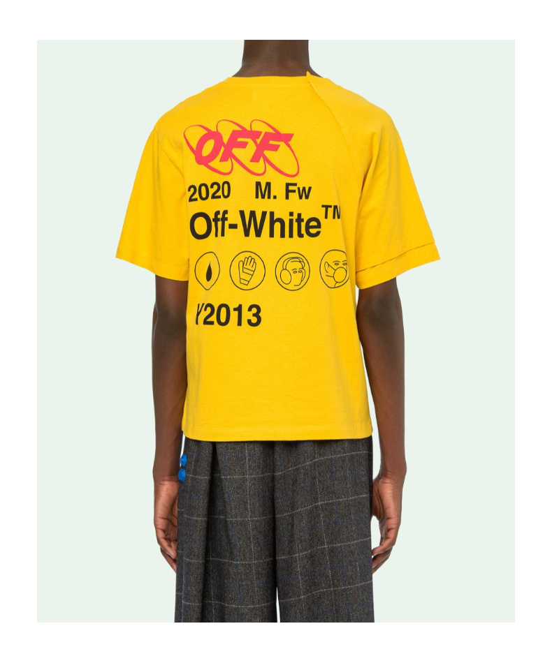 Off-white Fw19 Industrial Y013 Recon Short-sleeve Tee Men Yellow In Orange