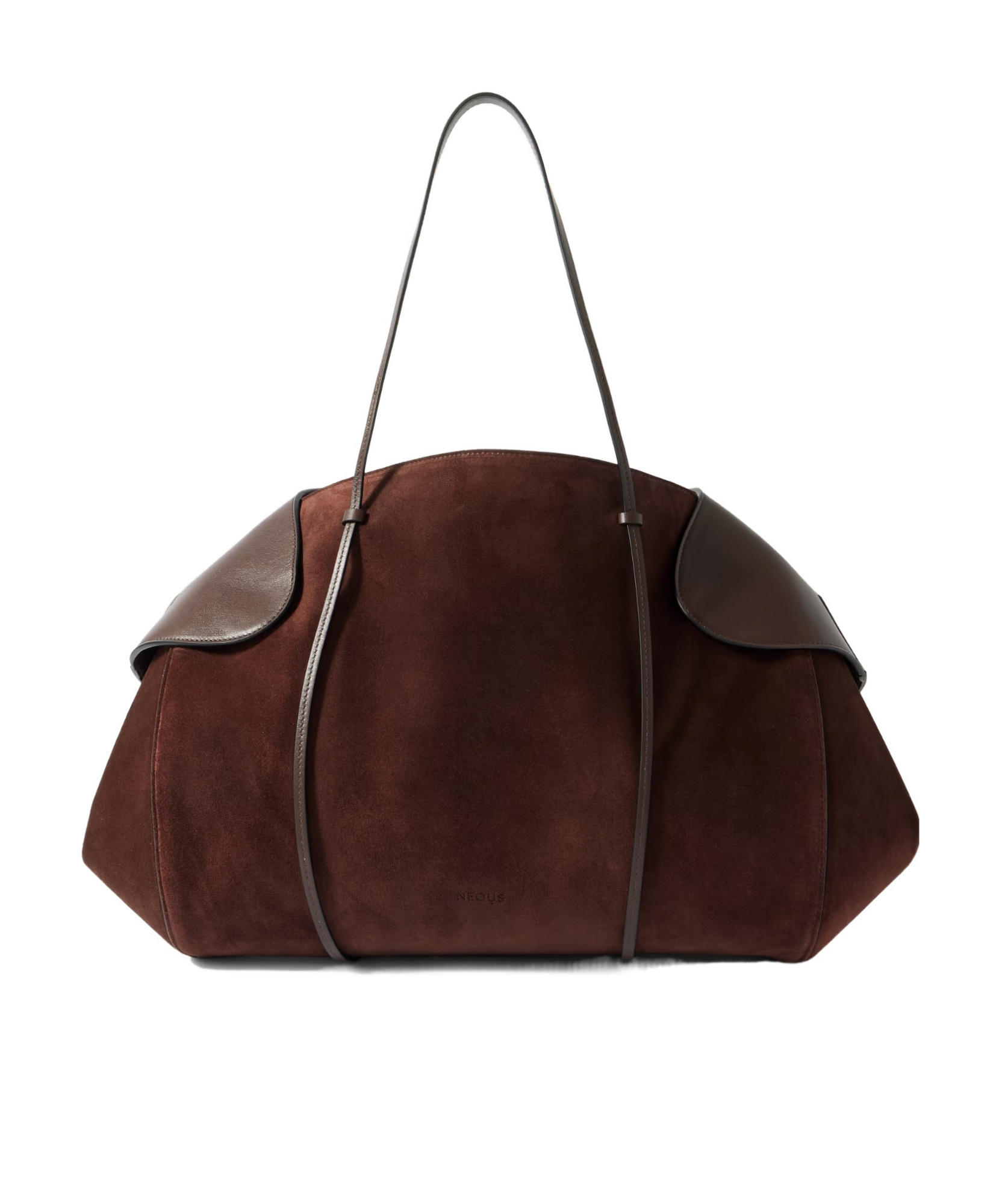 Neous Berenices Suede And Leather Shoulder Bag In Brown