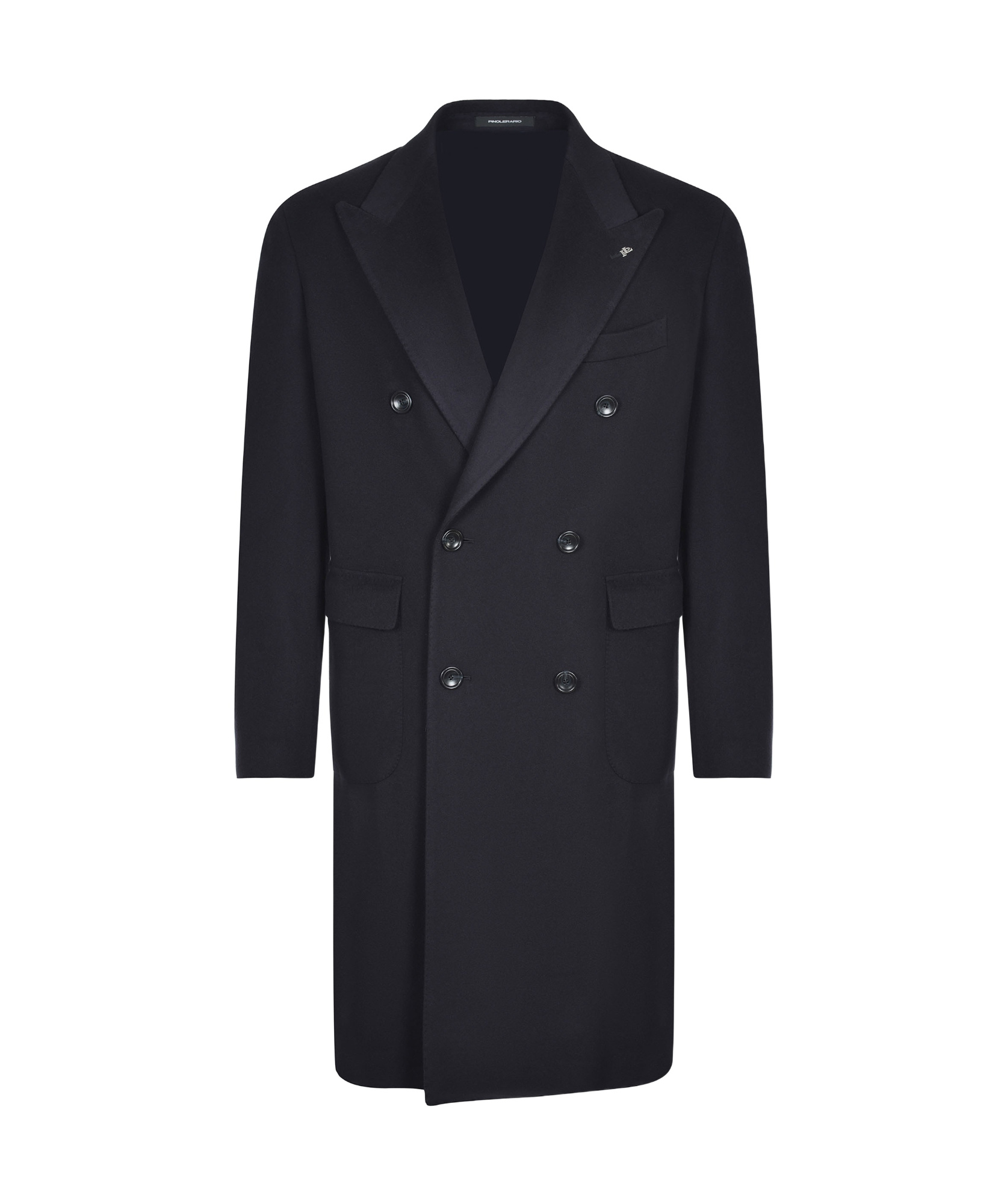 Tagliatore Blue London Double-breasted Coat In Black