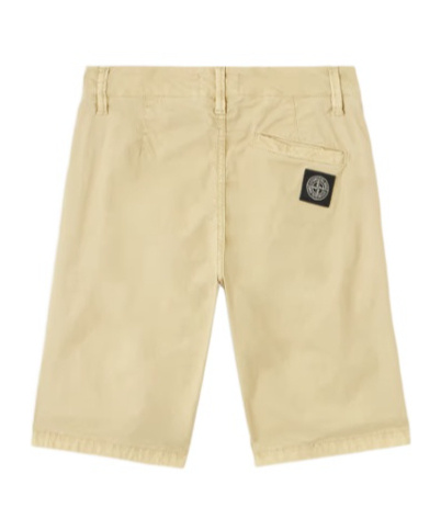 Stone Island Regular Fit Bermuda Shorts With Compass Patch In Nude