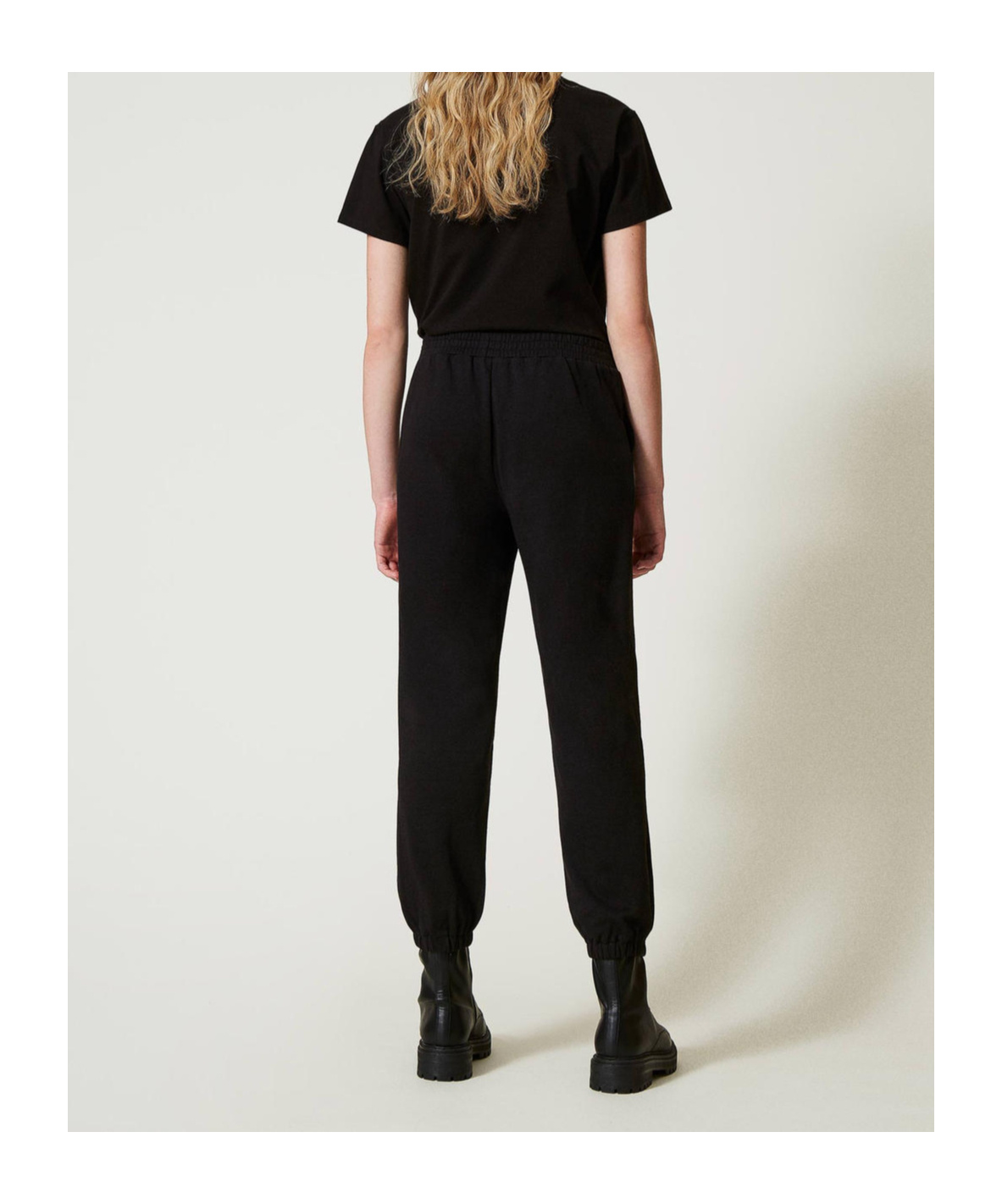 Shop Twinset Satin-trim Track Pants In Black