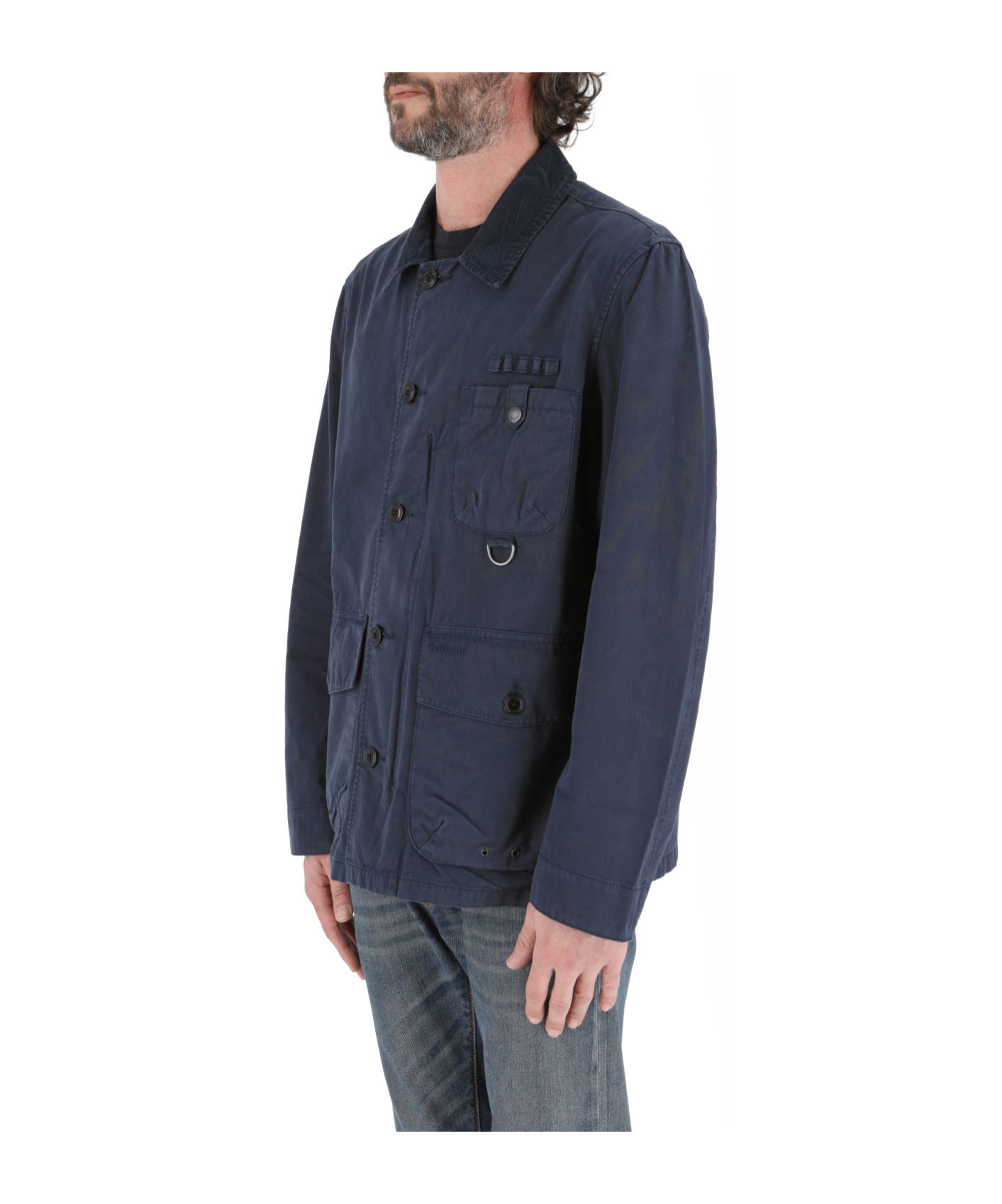 Barbour Pocket Detailed Military Shirt Jacket In Black