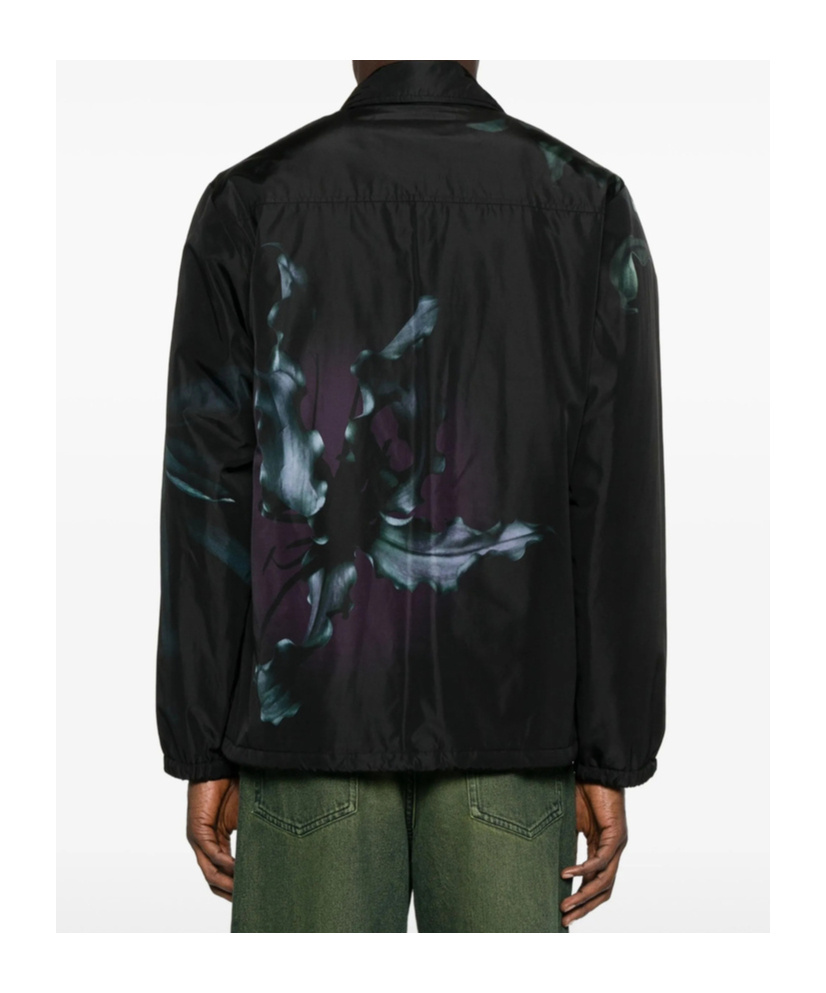 Dries Van Noten Floral Print Blazer Long Sleeves In Black