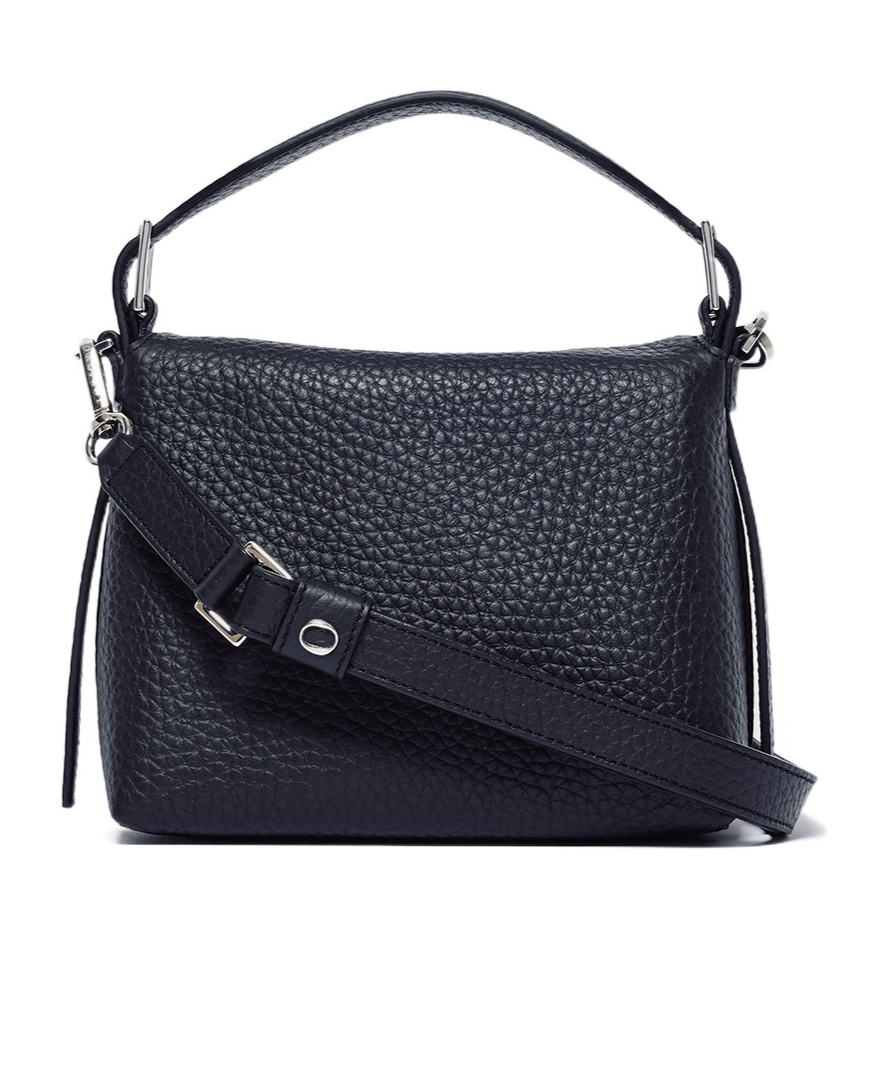 Orciani Nana Soft Small Leather Handbag With Strap In Black