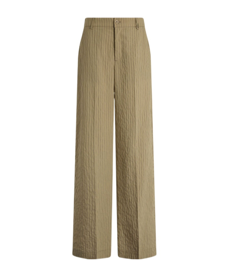 Liu •jo Striped Flared Trousers In Brown