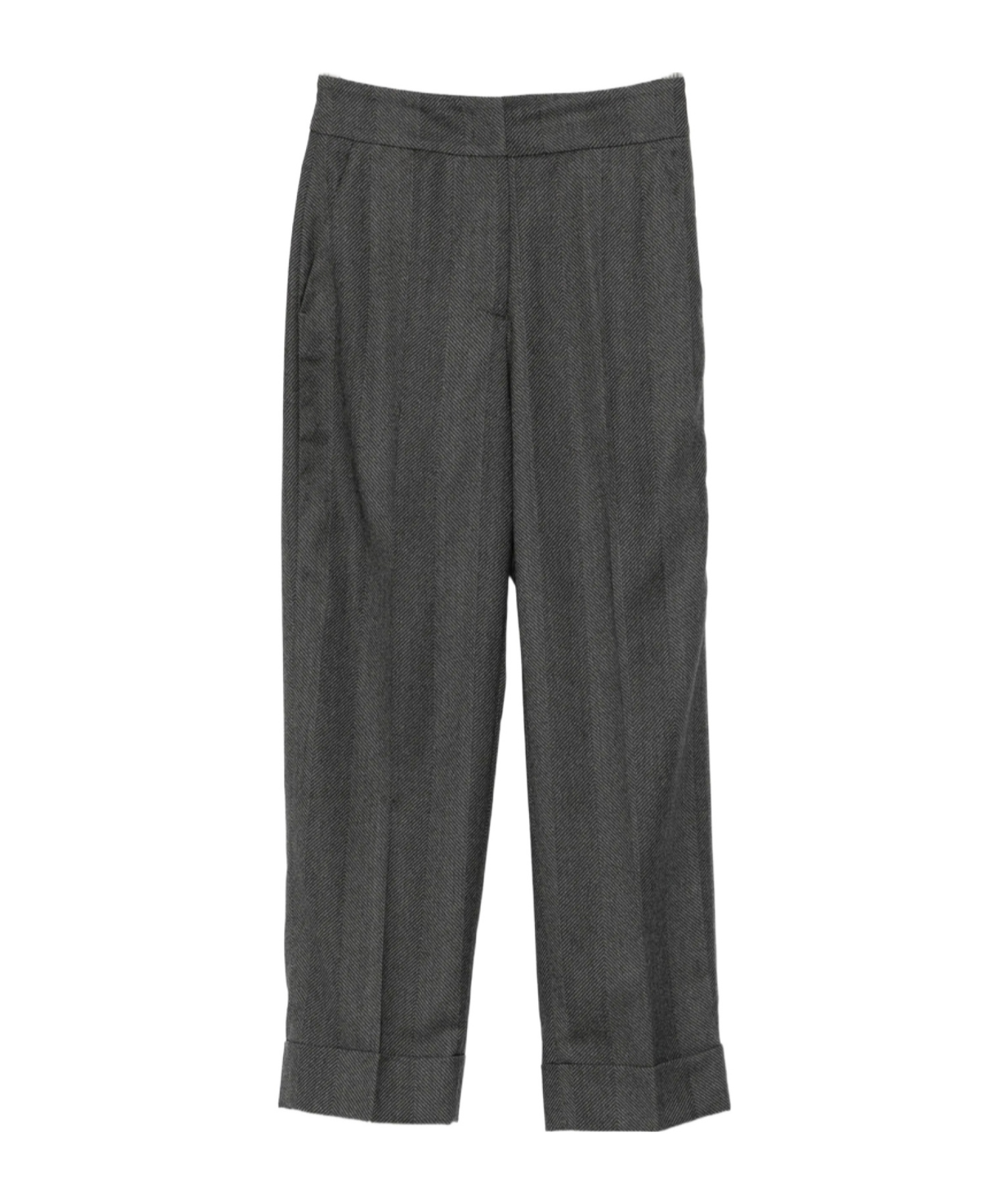 Peserico Herringbone Cuffed Trousers In Multi