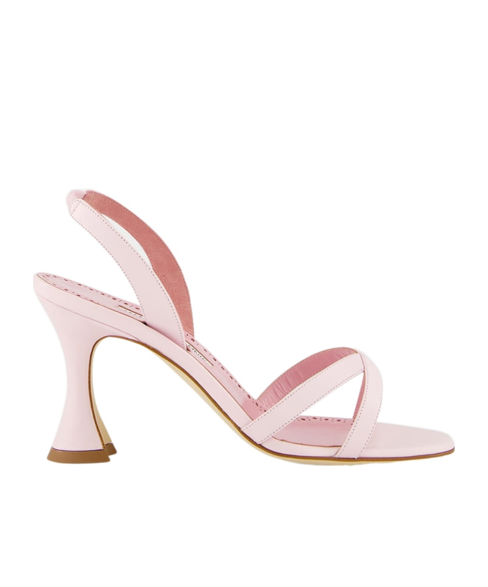 Manolo Blahnik Round Toe High Heel Sandals