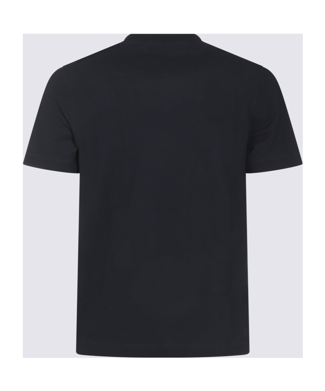 Zanone Blue Cotton T-shirt In Black