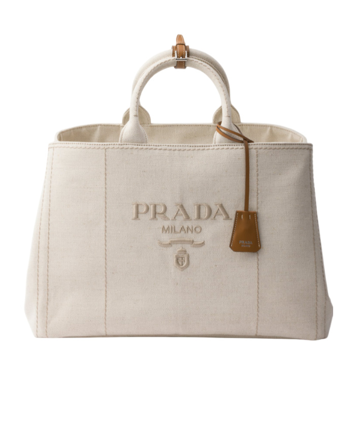 Prada Tote Bag Aus Leinenmischgewebe