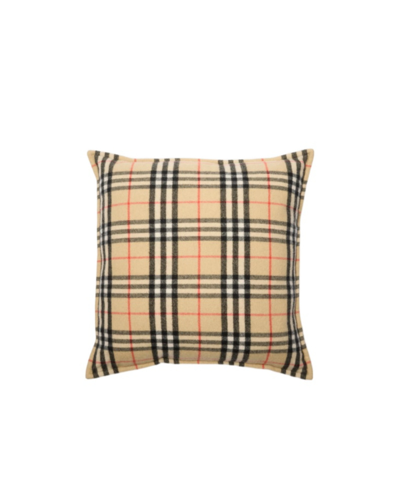 Burberry Check Cashmere Cushion In Neutral