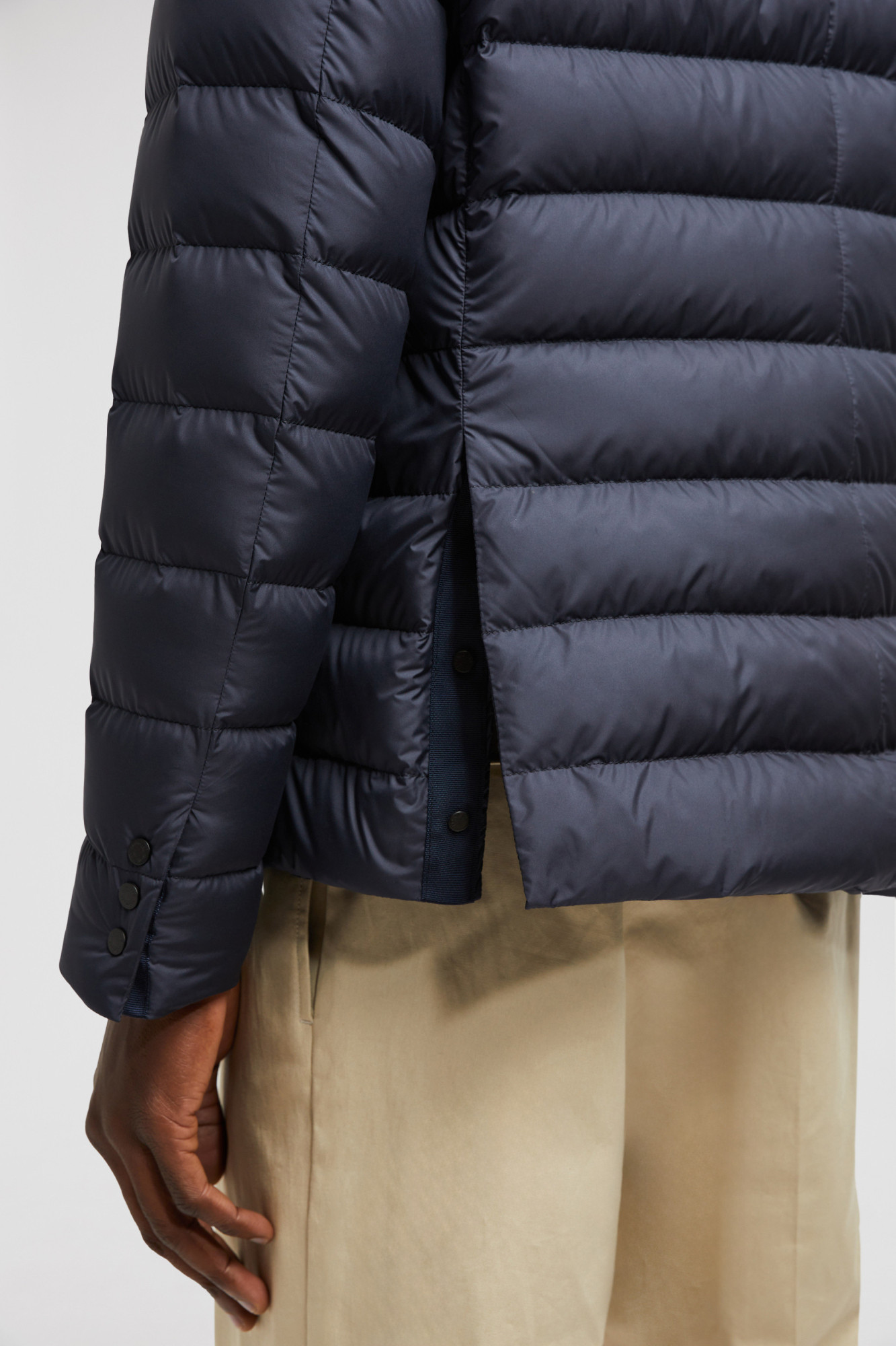 Moncler Carrelet Jacket With Zip And Buttons In Blue