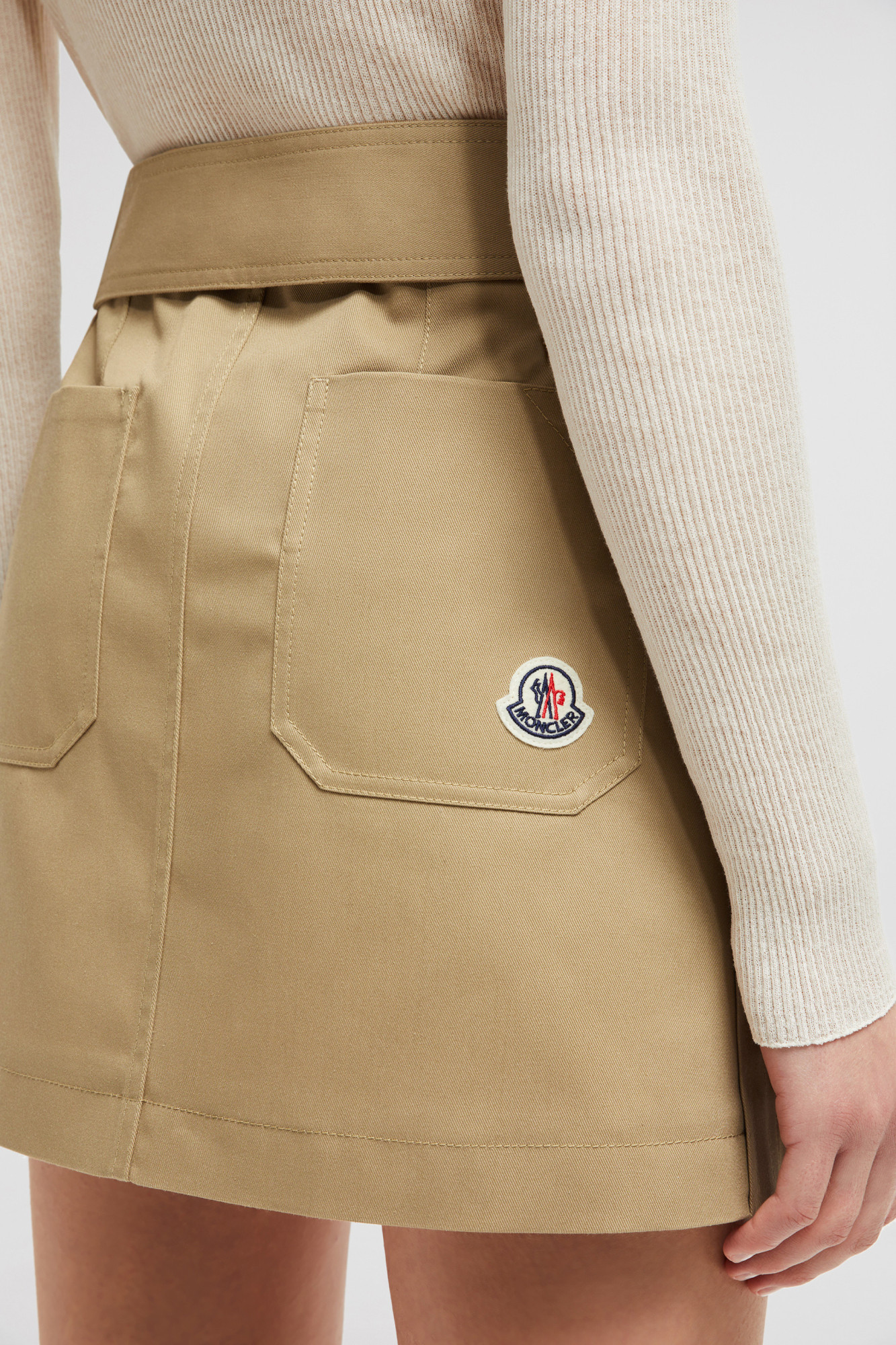 Moncler Women Pleated Mini Skirt In Brown