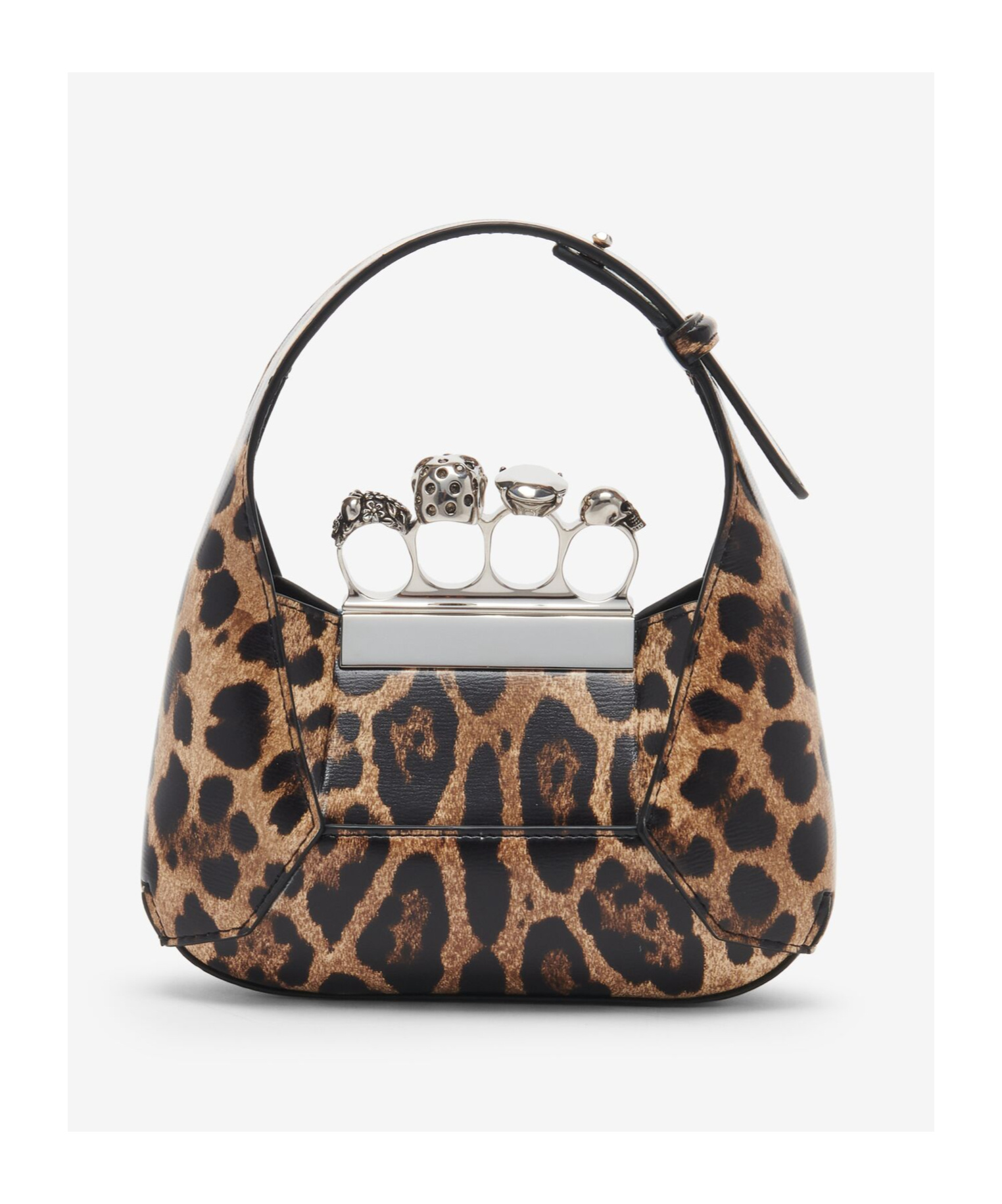 Alexander Mcqueen Mini Jewelled Hobo Bag In Black