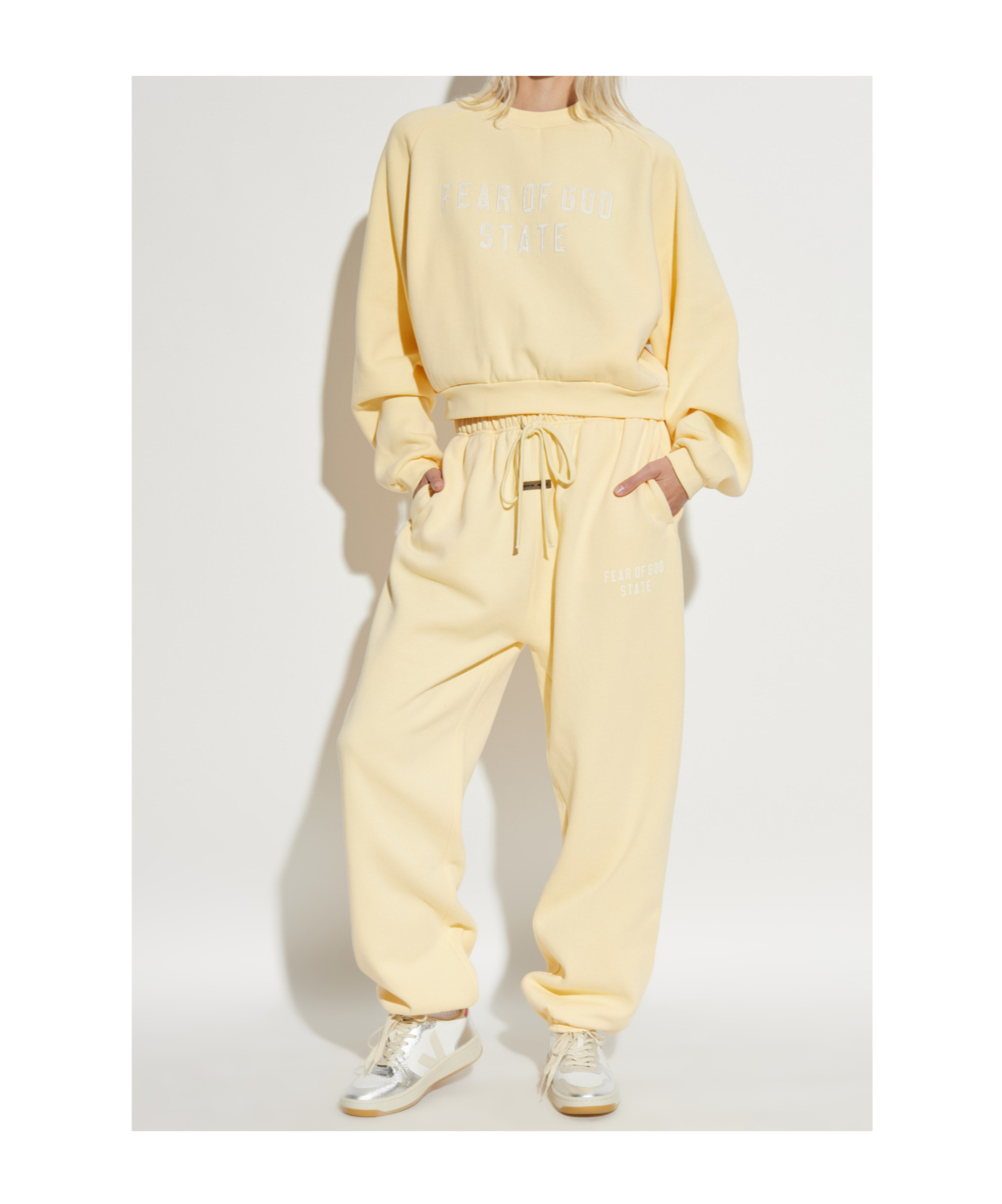 Essentials Fear Of God Logo Patch Drawstring Sweatpants In Brown