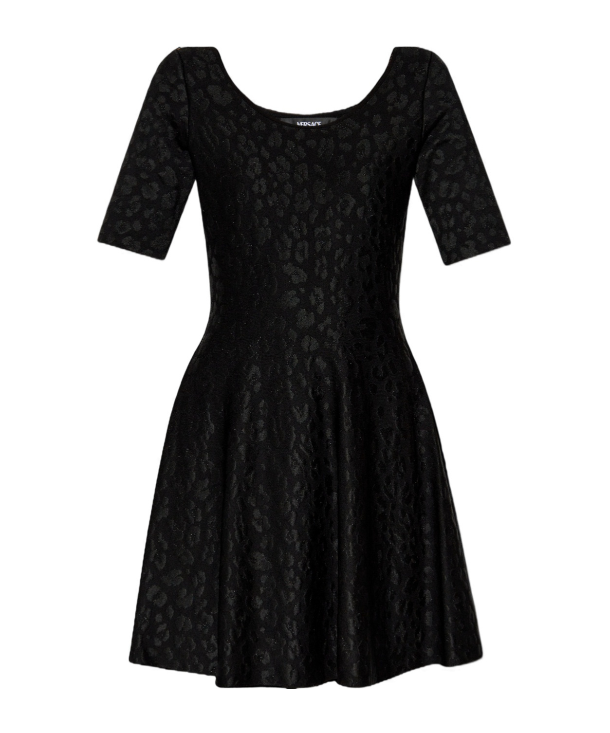 Versace Jacquard Knit Mini-dress In Black