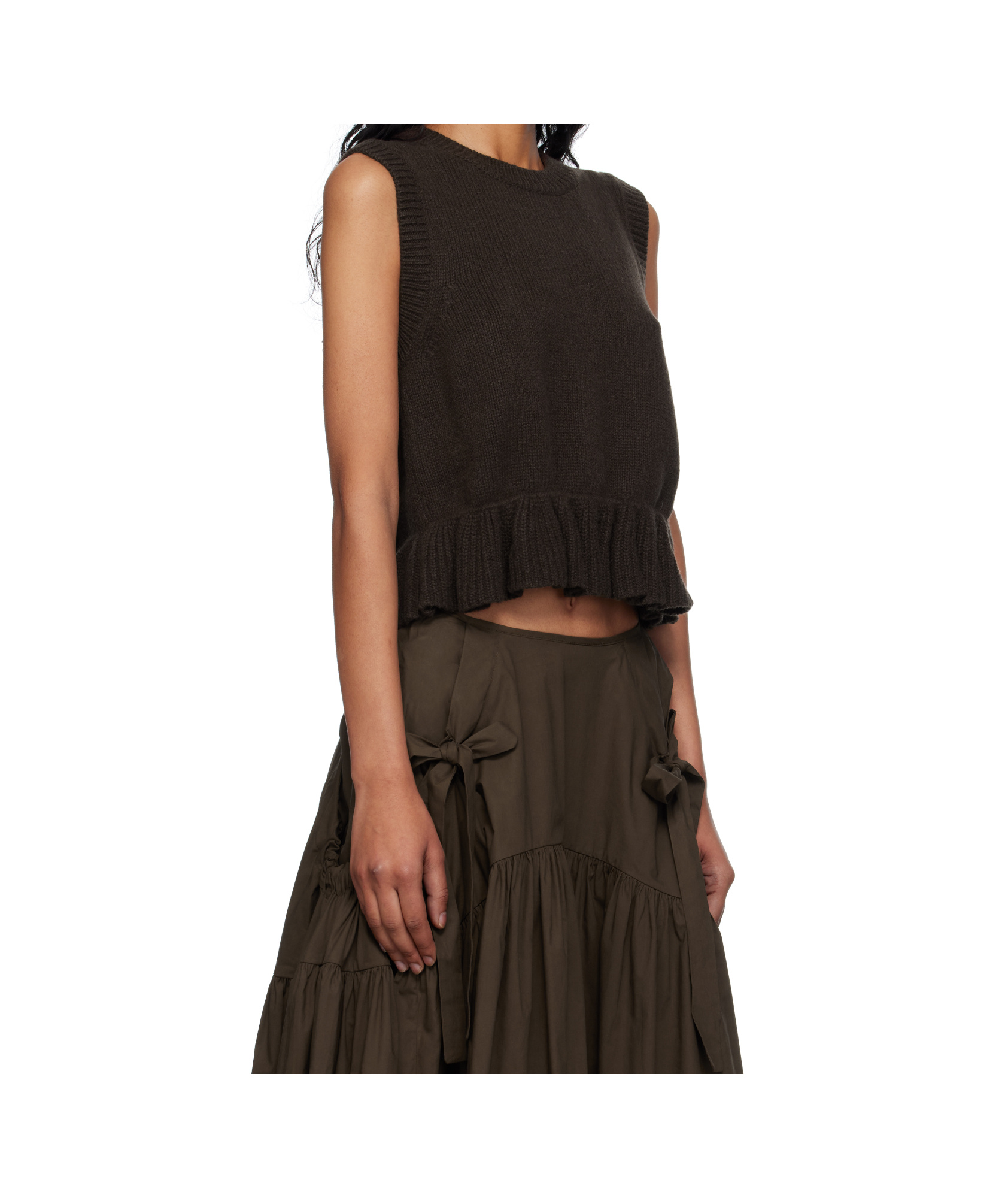 Cecilie Bahnsen Sleeveless Vest In Brown