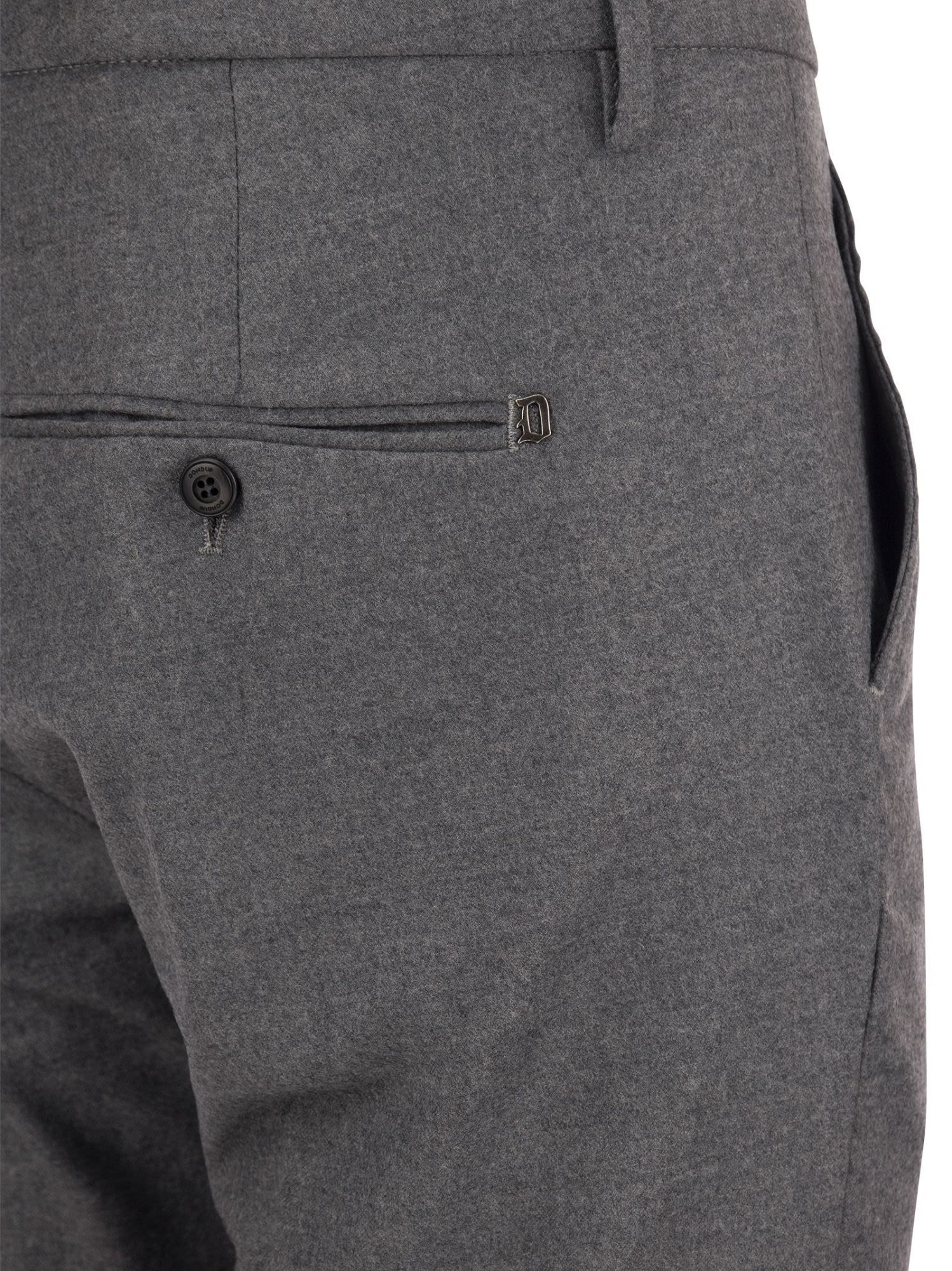 Dondup Mid-rise Slim-fit Tailored Trousers In Gray
