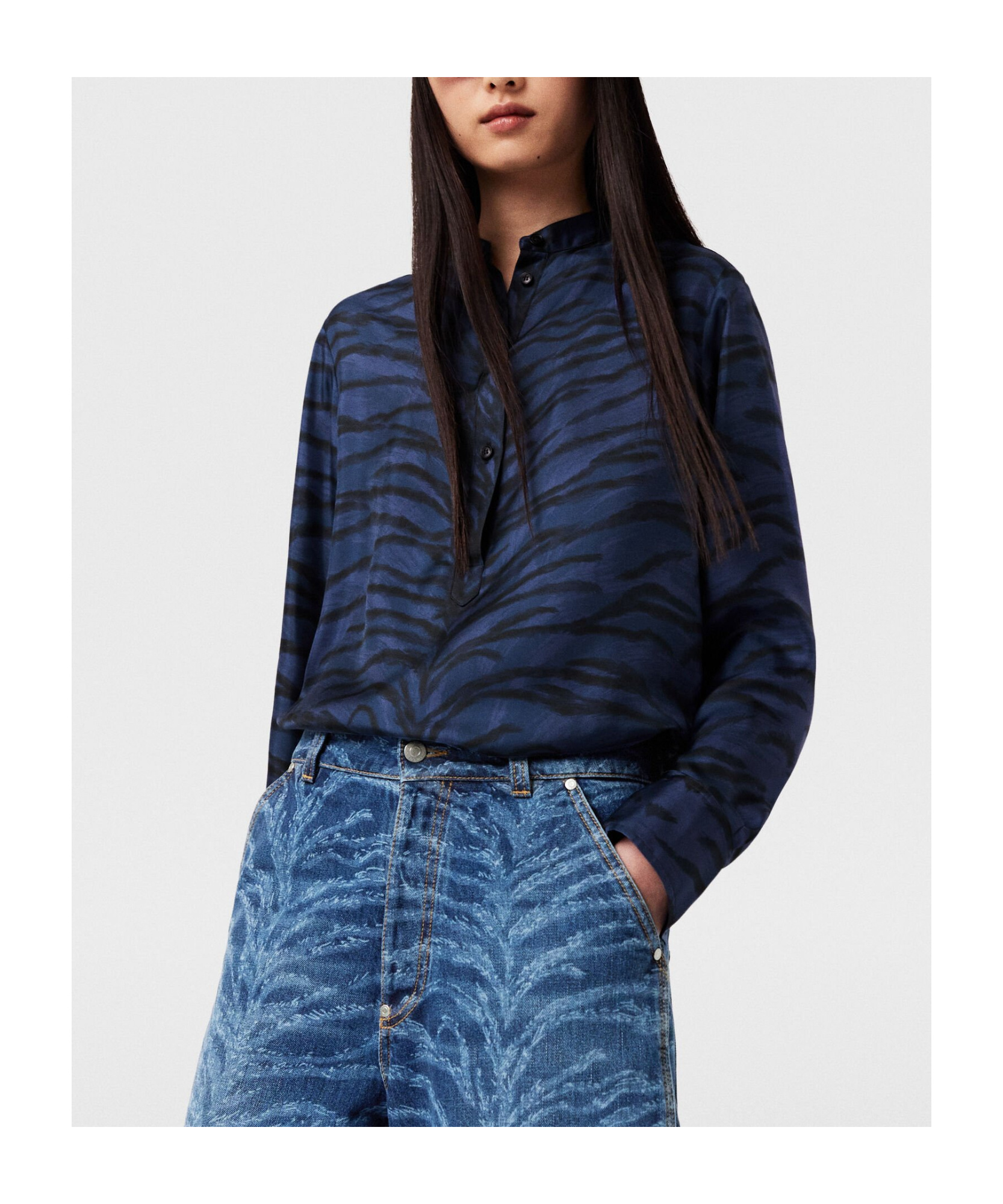 Stella Mccartney Animal Print Shirt In Blue
