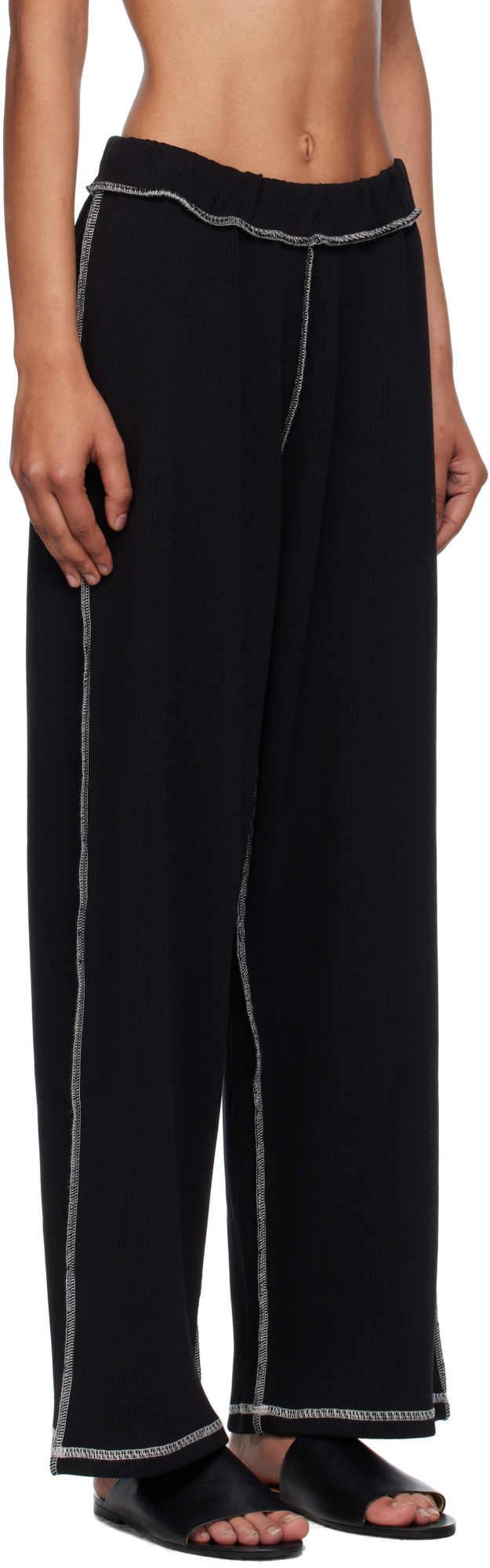 Baserange Black Camer Lounge Pants In Black