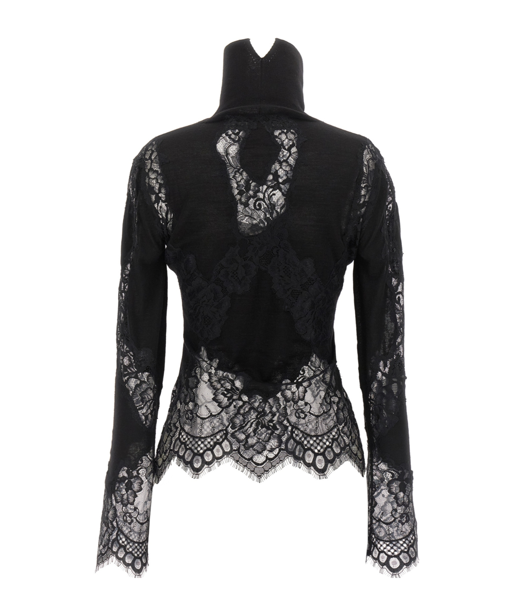 Ermanno Scervino Lace Insert Sweater Sweaters And Cardigans Black In Black