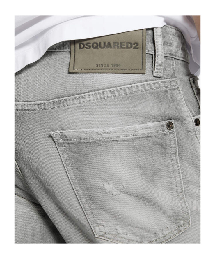 Dsquared2 Relaxed Fit Distressed Denim Jeans In Gray