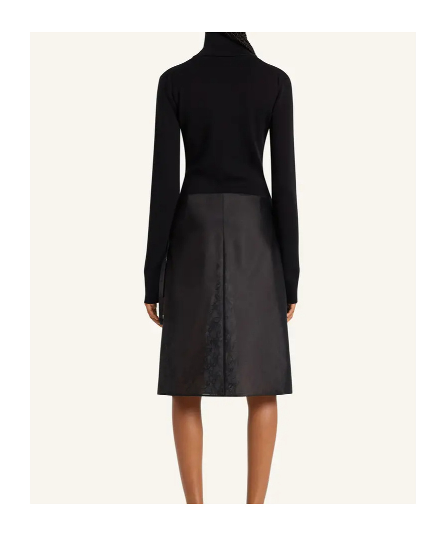 Courrèges Merino Wool Zip Mock Neck Sweater In Black