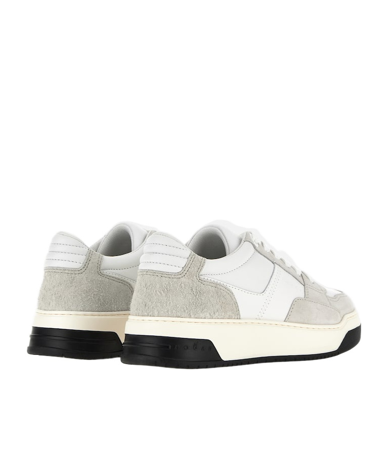 Hogan Chamallow Suede And Nappa Two-tone Sneakers In White