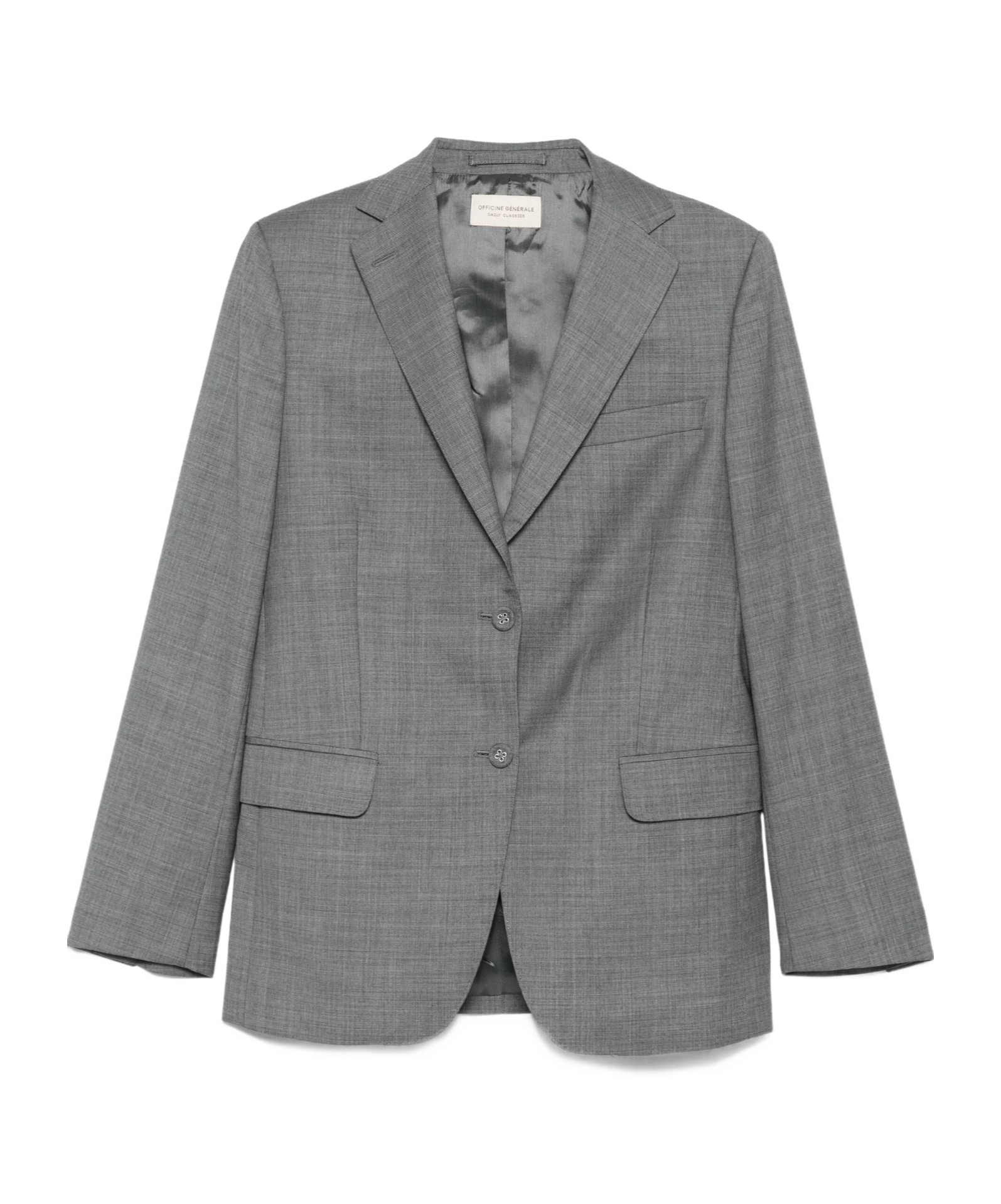 Officine Generale Button-fastening Single-breasted Blazer In Gray