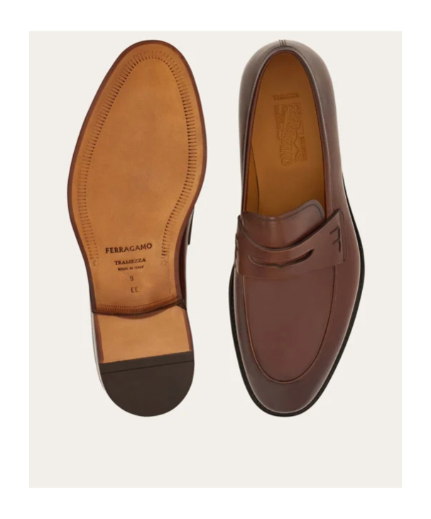 Ferragamo Man Loafers Brown Size 8.5 Calfskin In Brown