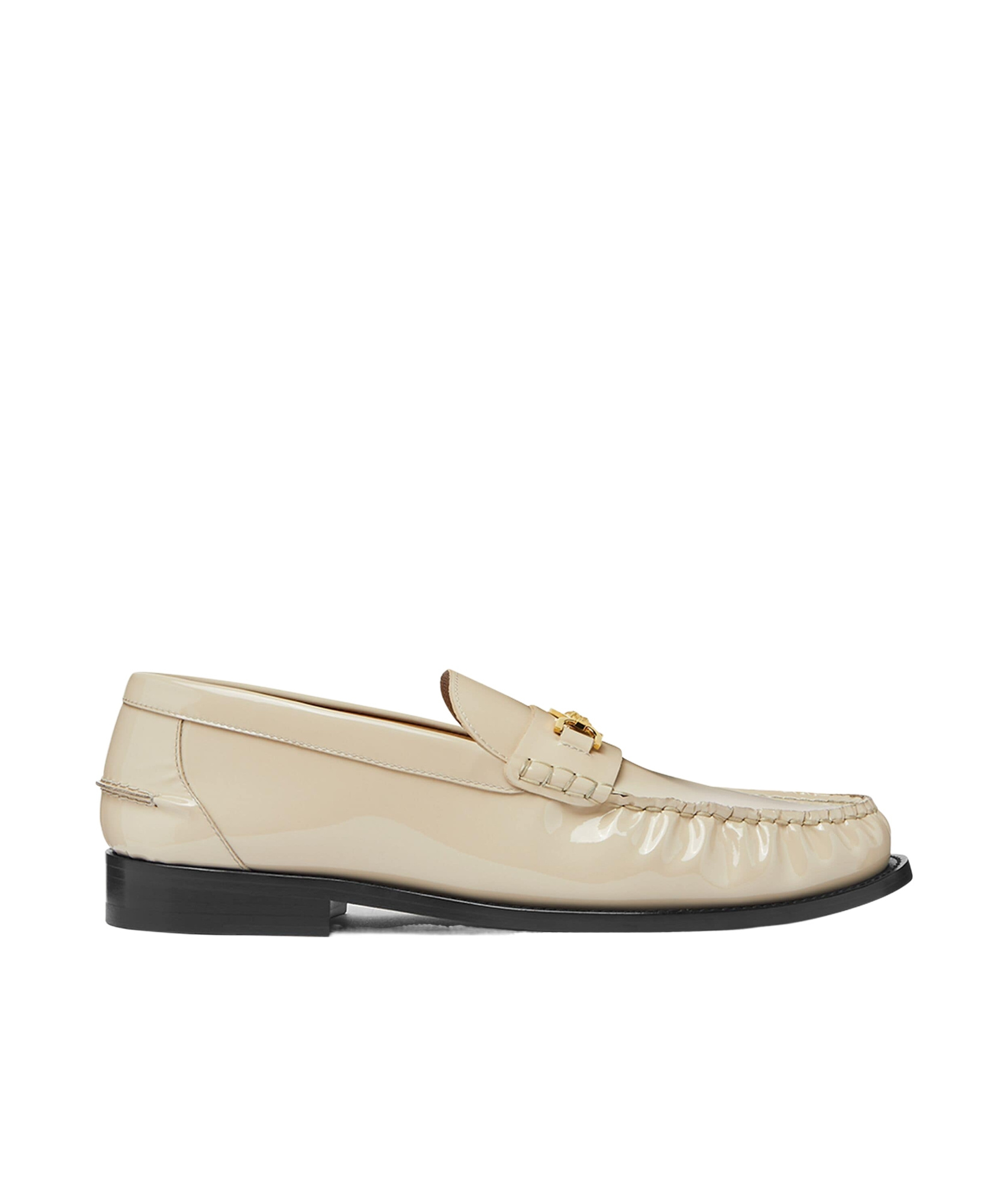 Versace Medusa '95 Leather Loafers In Light Sand/gold